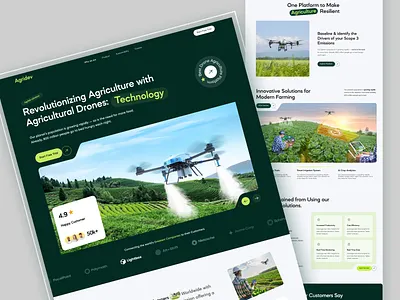 Agripilot-Agriculture Drone Landing Page | Agritech | Agro Farm agriculture agritech agro farm clean design company website drone drone agriculture drone farm drone landing page farm farming home page modern farming