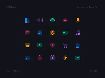 Universal Icon Set | Colorful 123done clean color colorful figma glyph icon icon design icon pack icon set icon system iconjar iconography icons iconset minimalism symbol ui universal icon set vector icons