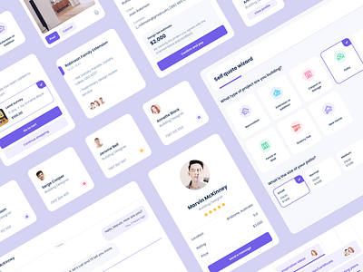 Home design platform UI elements app card interface cards communication design system mentalstack product design profile team timeline ui kit uiux user interface website