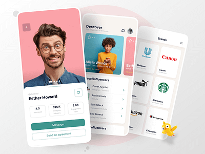 Influencers Mobile App app design mobile social ui ux