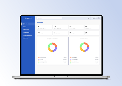 HR Portal applicant dashboard flow hire hr hr portal hr site human resources job post job search profile progress bar side menu ui design web page wireframe