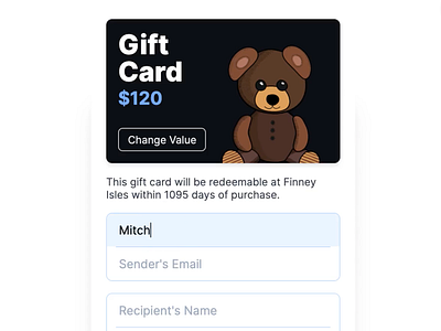 Gift Card Checkout Flow checkout gift card illustration ux