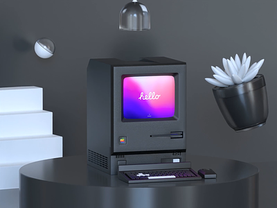 iMac :: Monterey Retro 3d animation blender clean dark inspiration mac minimal motion graphics retro