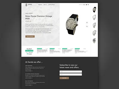 Watch Store Landing Page adobexd branding design ecommerce landingpage logo marketplace ui ux watch watchstore webdesign woocommerce