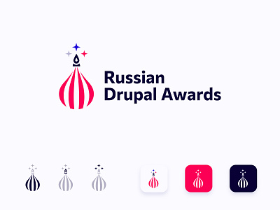 Russian Drupal Awards Сoncept 2021 adci branding case design development drupal graphic design idenyty logo logo design logotype design rocket rocket logo russian drupal awards stars typography ui vector web design