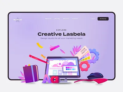 Creative Agency - Interface Design 3d agency animation branding concept design faizan saeed glass effect graphic design illustration interface design marketing mobile design ui ui design web design