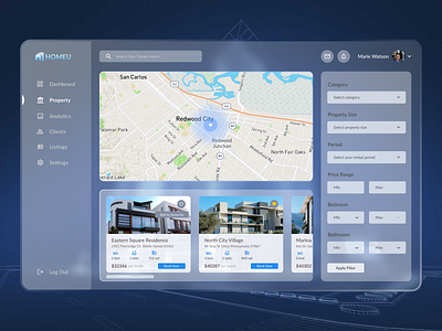 Property Management Dashboard clean dashboard dashboard ui dashboard ux glassmorphic interface design minimal ui modern ui property property dashboard property management property management dashboard saas saas ui ui design user interface