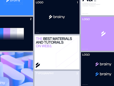 Brainy - Brand Identity for Web3 Education brand brand identity branding colors education icon logo logo design online education typography ui web3