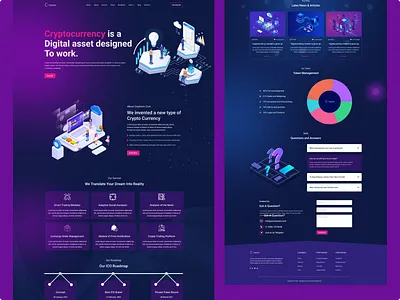 Modern Crypto Template - Crytonio illustration landingpage logo ui website template