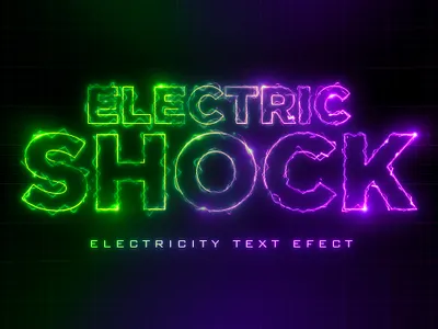 Electric Text Effect abstract creative design effect illustration logo mockup motion graphics text texture design modern photoshop professional sketch