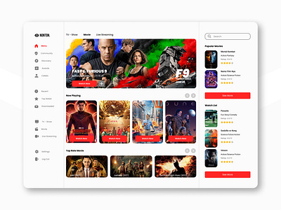 Film Streaming Web Design design filmstreaming homepage landingpage livestreaming netflix squidgame ui uiuxdesign ux