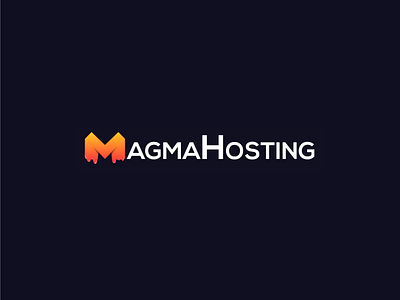 MagmaHosting - Logo Design branding design gradient gradient logo host hosting ideas inspiration lava letter m lava logo logo m lava m magma magma molten lava mountain unique vector volcano web hosting