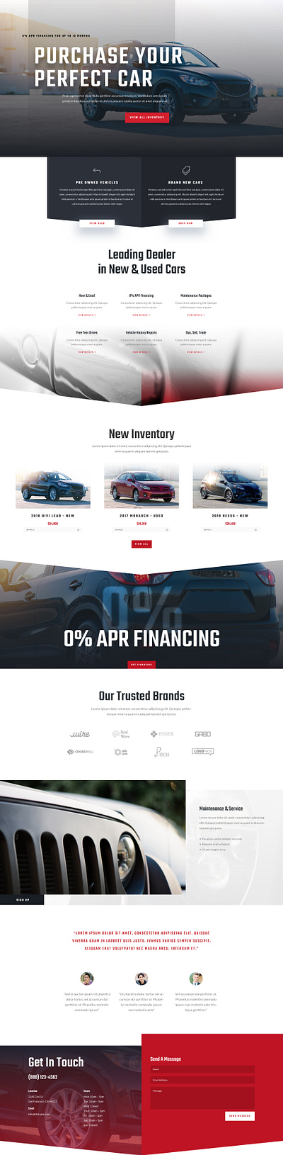 Car dealer landing page car dealer cars design landing page simple ui ux websitedesign websites