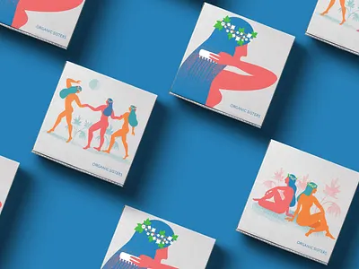 Organic sisters branding design illustration illustrator