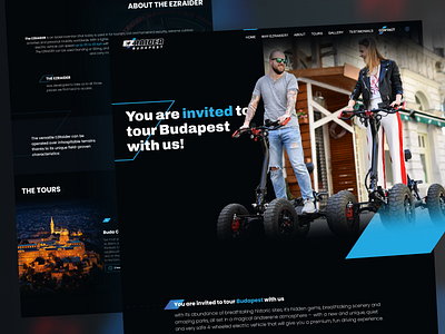 Website design - EZRAIDER blue city dark design electric electric car electric vehicle homepage landing page livewebsite minimal onepage parallax scooter top ui ux vehicle web website