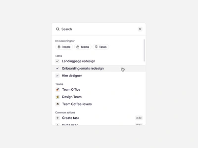 🔍 Smart Search clean ui command bar command k command k menu design desktop filters fintory interface pills quick actions search search bar smart search ui ux