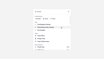 🔍 Smart Search clean ui command bar command-k command-k-menu design desktop filters fintory interface pills quick actions search search bar smart search ui ux
