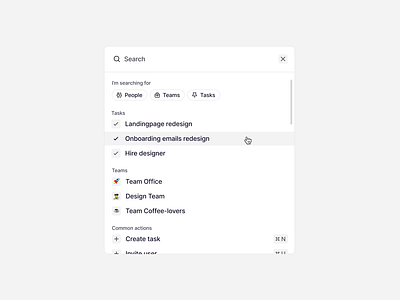🔍 Smart Search clean ui command bar command k command k menu design desktop filters fintory interface pills quick actions search search bar smart search ui ux