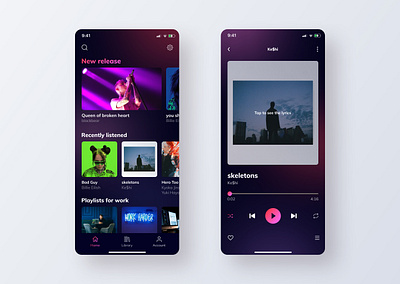 Day 4 - Streaming music app app blur background daily challenge design mobile app music app ui ux