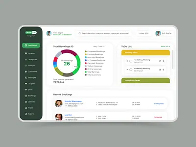 Booking Dashboard Concept By Sagar KD booking dashboard dashboard design dashboard ui graphic design landing page design ui ui design uidesign