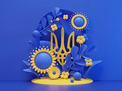 Sunflower Day🌻 3d 3d art 3d flower abstract blender blue cycles desktop flower graphic design ikebana illustration independence ios mobile pattern scene sunflower ukraine yellow