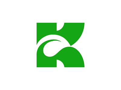 K leaft mark design eco geometry green icon illustration k leaft logo mark minimalism