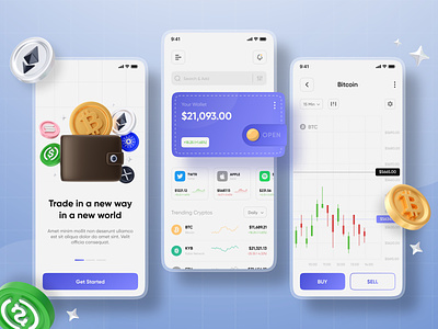Crypto Trading Mobile App Design application design bitcoin coin crypto crypto app crypto currency crypto mobile app crypto wallet cryptocurrency ethereum finance financial app investment mobile app trade trading trading app trading application uiux wallet