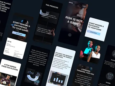 HITIQ Website / Mobile Screens analytics dark mode data design interface marketing mobile mouthguard premium responsive sports ui ux video background web website