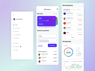 Banking Dashboard (Mobile View) | QB Bank bank app banking app banking dashboard dashboard dashboard mobile view dashboard ui financial app financial dashboard responsive design