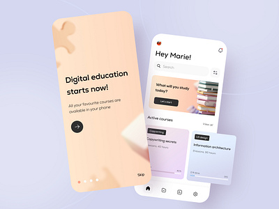 Educational mobile app 3d app classes course course app digital e learning edicational app education interface learning learning app learning platform mobile app online classes online courses online education platform ui ux