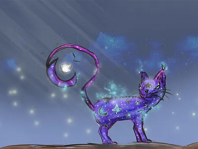 Spectral Cat. animal creature design design digital art illustration