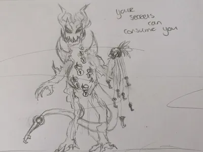 Your Secrets Can Consume You. creature design design horror illustration secrets