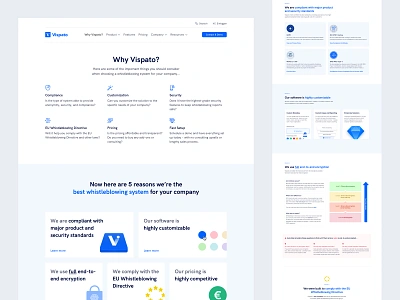 Landingpage for Vispato clean ui landing page landinpage saas ui ux vispato webdesign