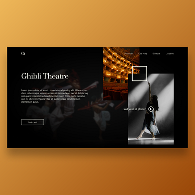 Ghibli Theatre - web landing page app artistic booking branding design graphic design icon illustration logo minimal theatre typography ui ux vector visual design web web design web landing page website