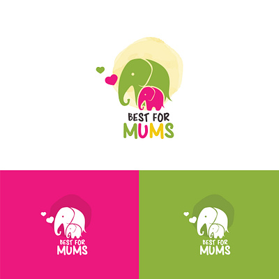 Best for MUms Logo Design art artdirector babycare design elephant logos graphicdesign illustration inspiration logo visual design visualization watercolour