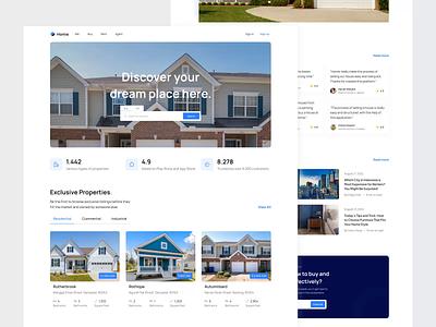 Homie - Landing Page agent airbnb animation branding compass design design system dipa inhouse graphic design home house interaction micro interaction property real estate rent styleguide typography ui ux