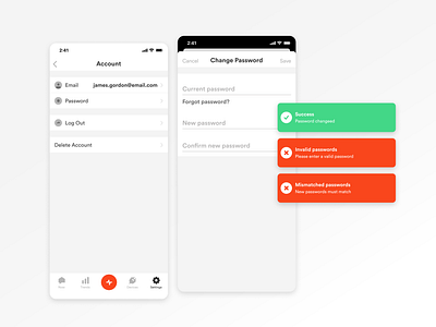 Change Password change password energy error mobile ui password sense settings smart home success