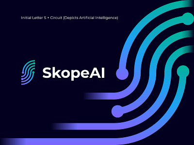 Letter S + Artificial Intelligence Logo animation artificial intelligence brand identity branding circuit concept design flat graphic design illustration logo logo design logo designer minimal symbol ui