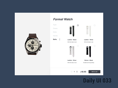 DailyUI 033 Customize Product 033 customize product dailyui dailyuichallenge ui