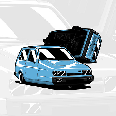 Reliant Robin art artwork automobile automotive car design drawing illustration logo reliant robin robin vector