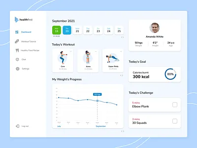 Home Workout App desktop ui workout