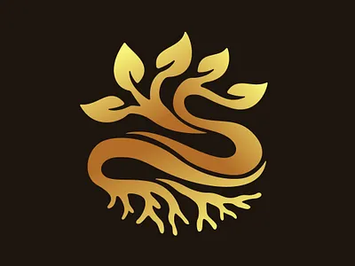 Infinity Tree Logo branch forever gold green infinity leaf luxury minimal simple tree