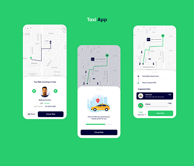 Taxi Booking App app app design cab design mobile app taxi taxi booking app ui design ui ux uiux user interface