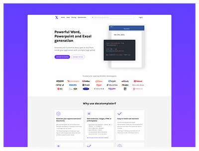 Landing page for a tech product landing page