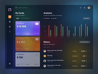 Bank Dashboard animation concept animation bank card dashboard design ui uiux