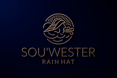 SOU'WESTER RAIN HAT app branding custom design fishing hat illustration logo logo design logo designer modern rain simple vector