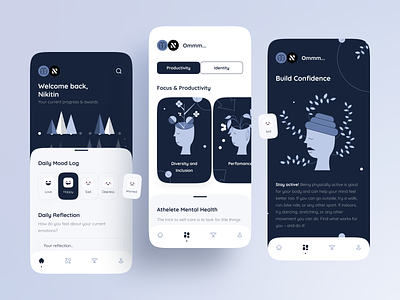 Mental Health App Design app care design health ios meditation mental mind mindfulness mobile relaxation stress ui ux wellness