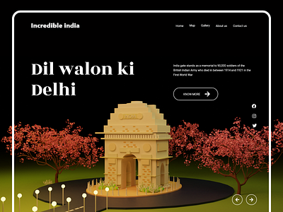 India gate 3d art 3d artist 3dart blender3d design graphic design illustration logo lowpoly3d photoshop ui uidesign
