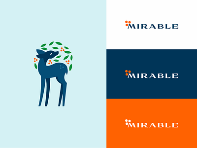 Mirable Agro World agriculture agro branding deer flowers garden illustration logo