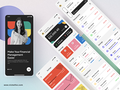 Financy - Personal Finance Management Mobile App app bank clean creative design digital payment expense finance fintech app investment app mobile money money management payment saas ui ux visual identity wallet